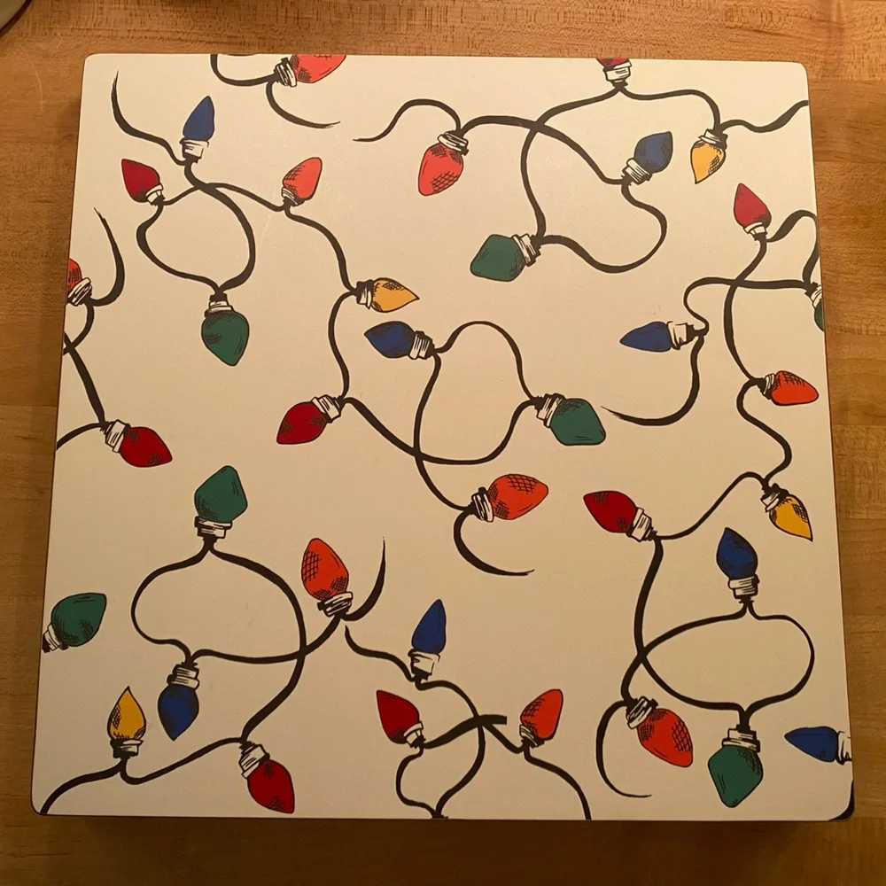 NWT (Set of 8) Pottery Barn Holiday String Lights Cork Placemats